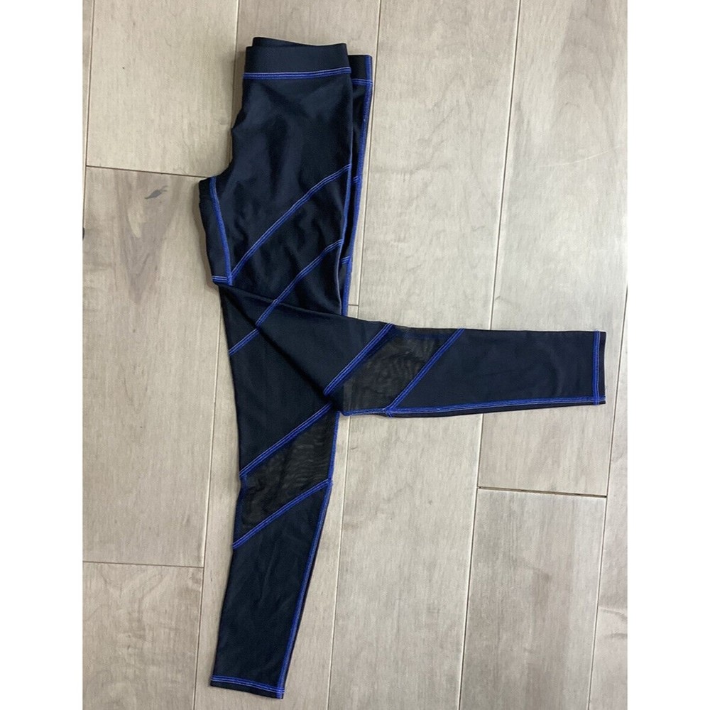 Zara Terez Black blue Mesh Multi-Stitch Performance Legging xs